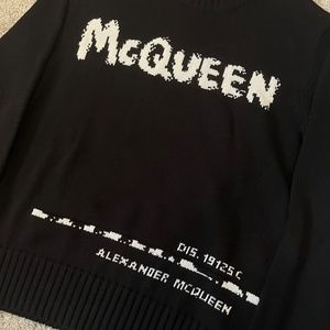 Alexander McQueen Graffiti Logo Crewneck Sweater